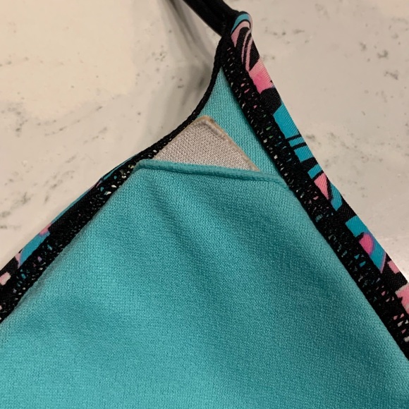 3/ $15 Neon Aztec print bikini top - Picture 6 of 7
